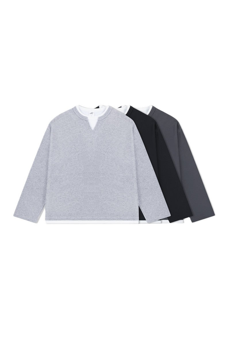 Waffle Layered Henley Long Sleeve Waffle Layered Henley Long Sleeve