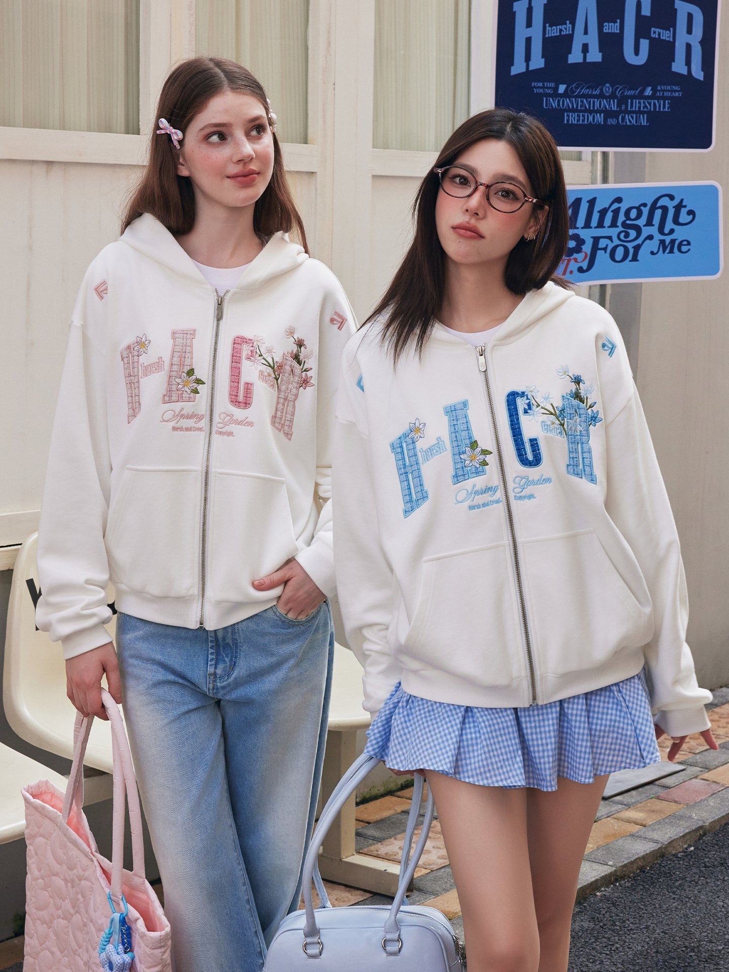 Flower Patchwork Zip Hoodie Flower Patchwork Zip Hoodie