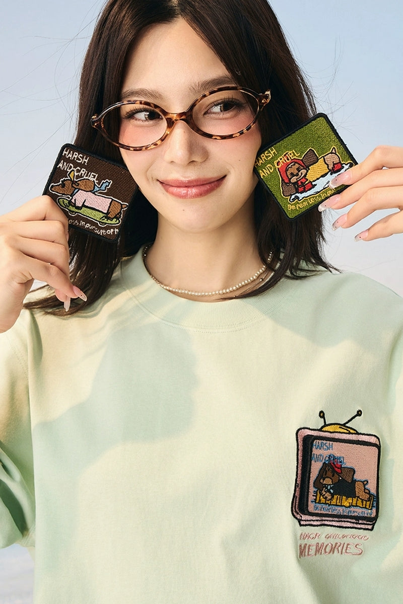 Velcro Dog Embroidery T-Shirt Velcro Dog Embroidery T-Shirt