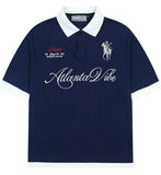 Layered Embroidered Crest Polo Layered Embroidered Crest Polo