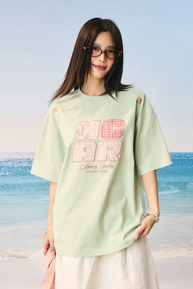 Woven Patchwork Retro T-Shirt Woven Patchwork Retro T-Shirt