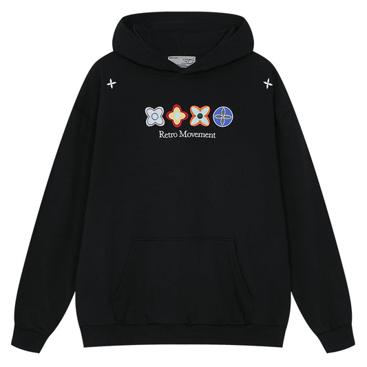 Floral Embroidered Colorblock Hoodie