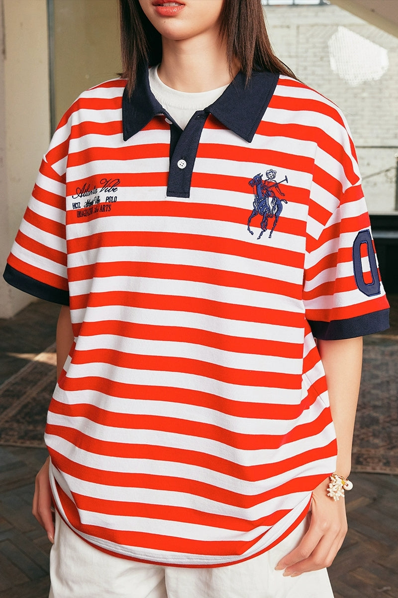 Nautical Striped Embroidered Polo Shirt Nautical Striped Embroidered Polo Shirt
