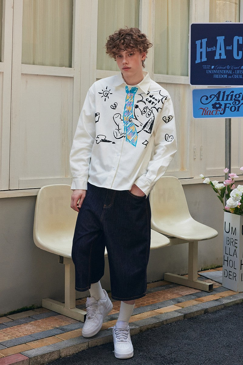 Graffiti Dog Tie Shirt Graffiti Dog Tie Shirt