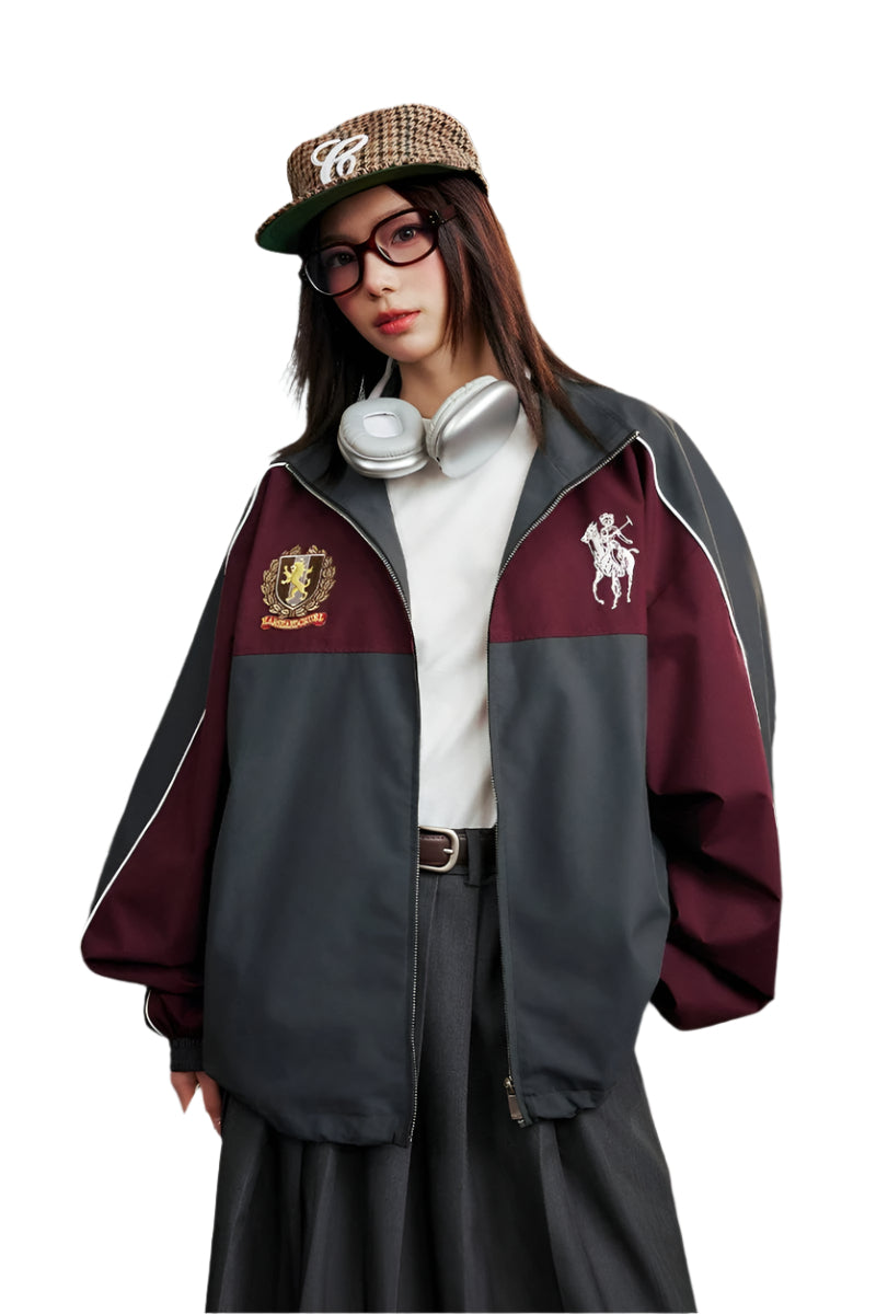 Colorblock Embroidered Sports Jacket Colorblock Embroidered Sports Jacket