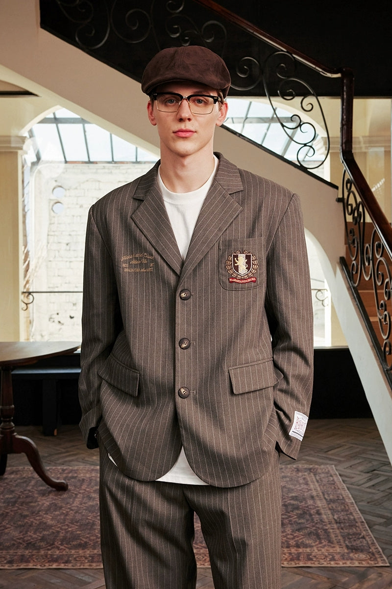 Retro Striped Embroidery Blazer Retro Striped Embroidery Blazer