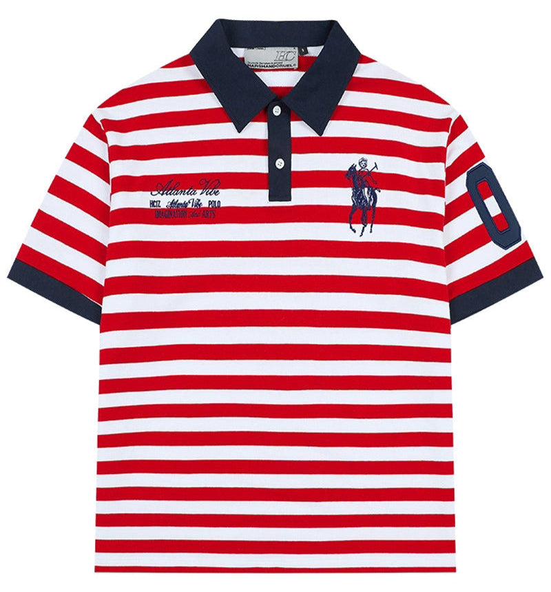 Nautical Striped Embroidered Polo Shirt Nautical Striped Embroidered Polo Shirt