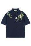 Embroidered Floral Wreath loose Polo Embroidered Floral Wreath loose Polo
