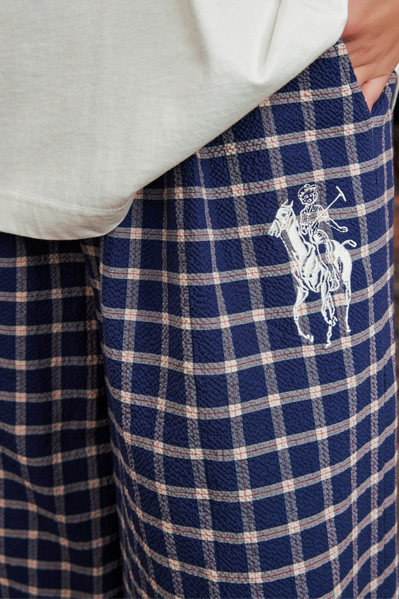 Retro Plaid Loose Wide-Leg Pants Retro Plaid Loose Wide-Leg Pants