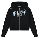 Flower Patchwork Zip Hoodie Flower Patchwork Zip Hoodie