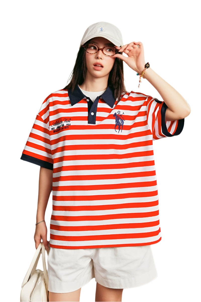 Nautical Striped Embroidered Polo Shirt Nautical Striped Embroidered Polo Shirt