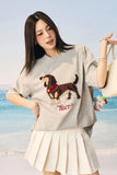 Suede Dog Towel Patch T-Shirt Suede Dog Towel Patch T-Shirt