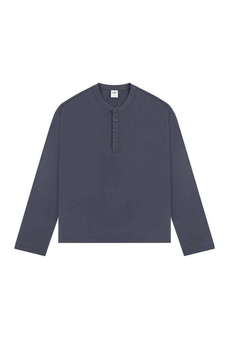 Boxy Henley Long Sleeve Tee Boxy Henley Long Sleeve Tee