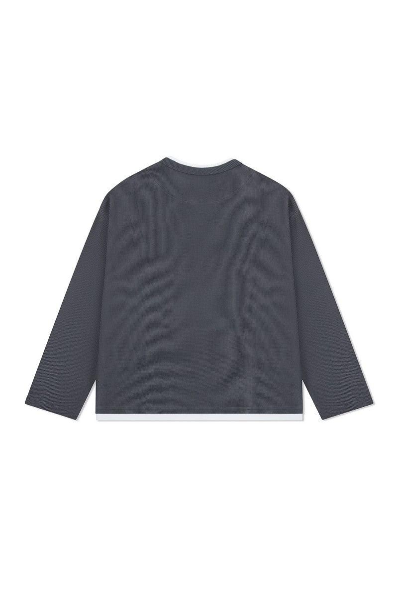 Waffle Layered Henley Long Sleeve Waffle Layered Henley Long Sleeve