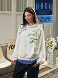 Violet Floral Embroidered Hoodie Violet Floral Embroidered Hoodie
