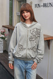 3D Embroidered Floral Pattern Hoodie 3D Embroidered Floral Pattern Hoodie