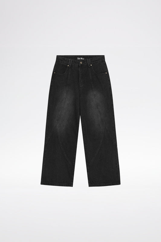 OUTERSEAM LOGO JEANS - Stonewashed Black