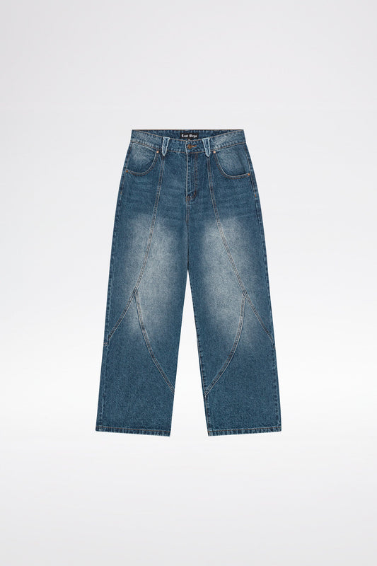 OUTERSEAM LOGO JEANS - Stonewashed Indigo Blue