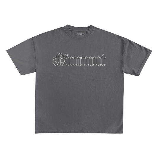Old English Hollowed Tee - Smoke