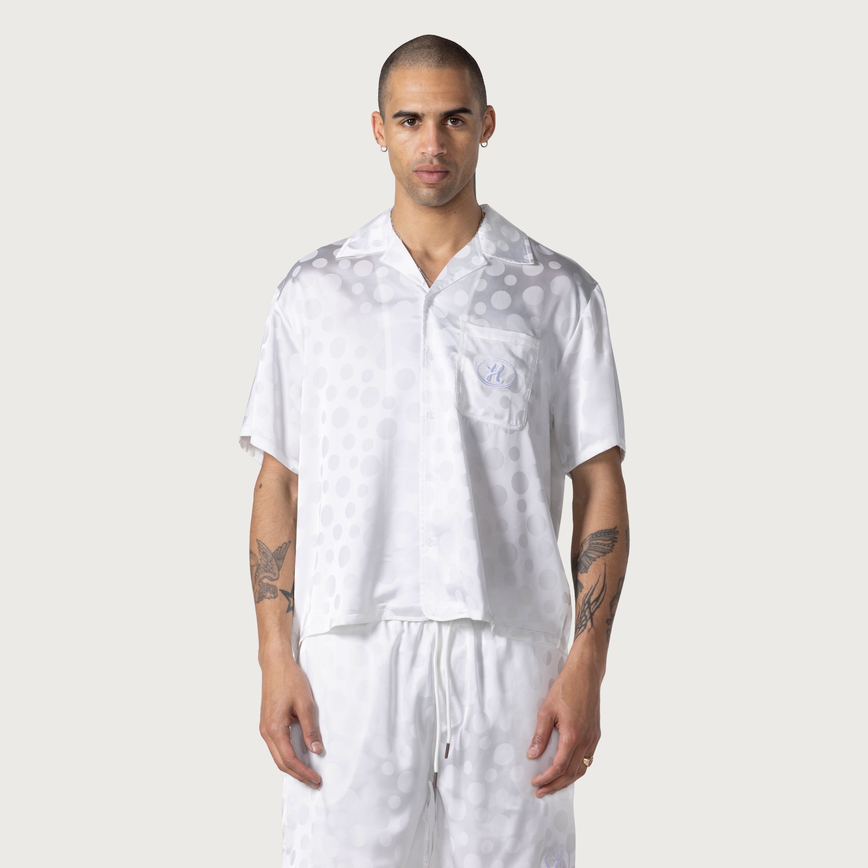 Polka Dot Camp Shirt - White Polka Dot Camp Shirt - White