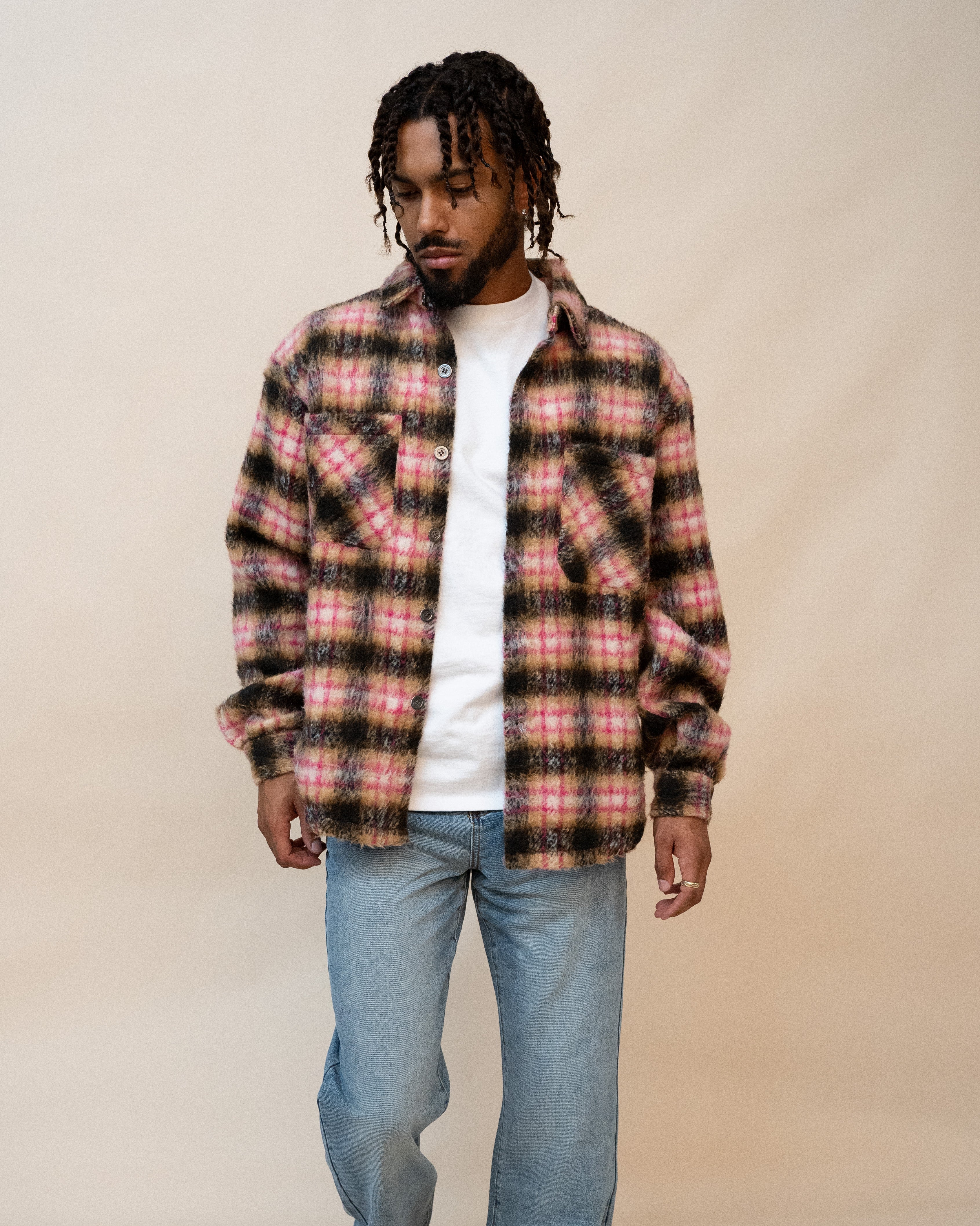 EPTM Side Slit Flannel - Pink EPTM Side Slit Flannel - Pink