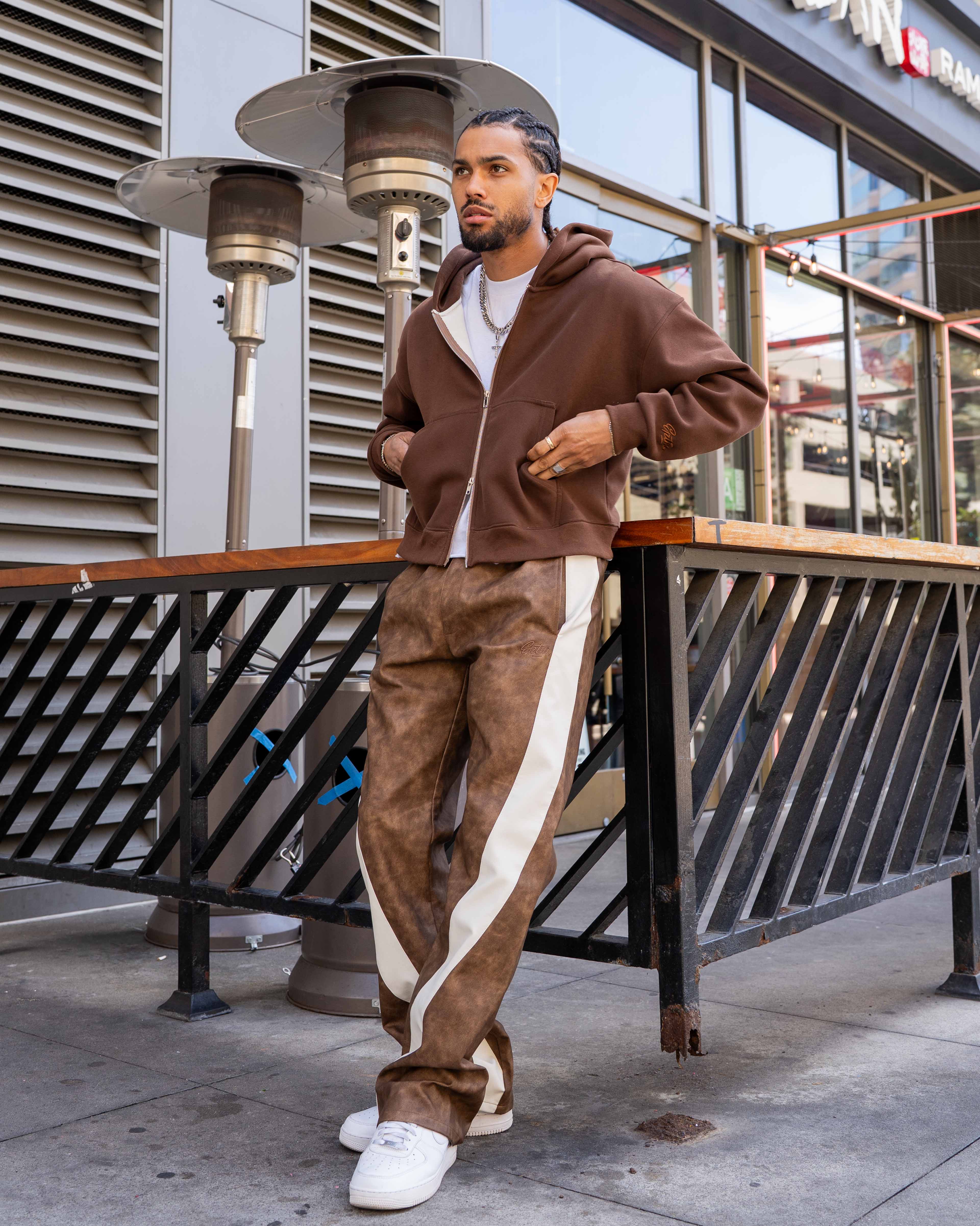 EPTM PU Twisted Pants - Brown EPTM PU Twisted Pants - Brown