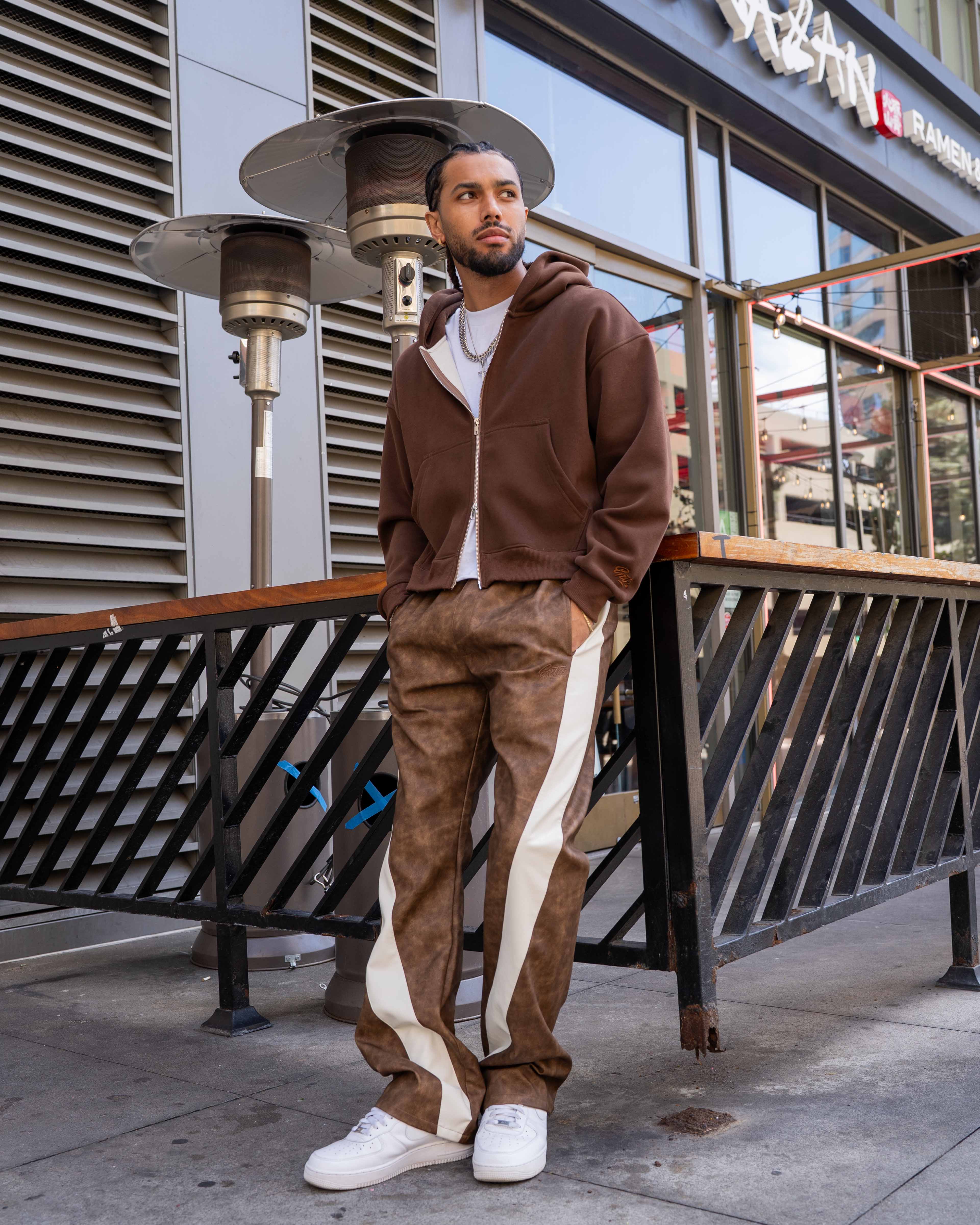 EPTM PU Twisted Pants - Brown EPTM PU Twisted Pants - Brown