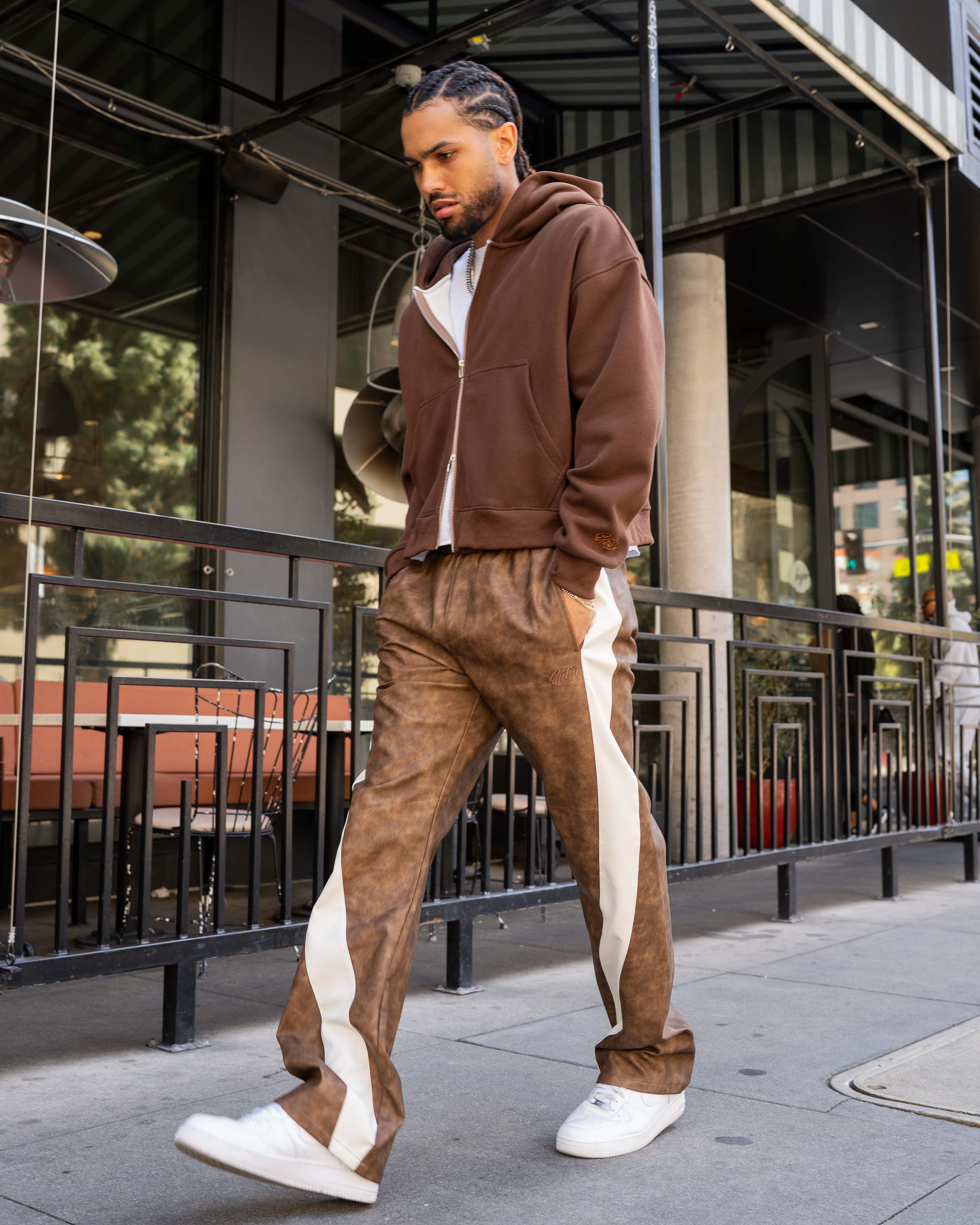 EPTM PU Twisted Pants - Brown EPTM PU Twisted Pants - Brown