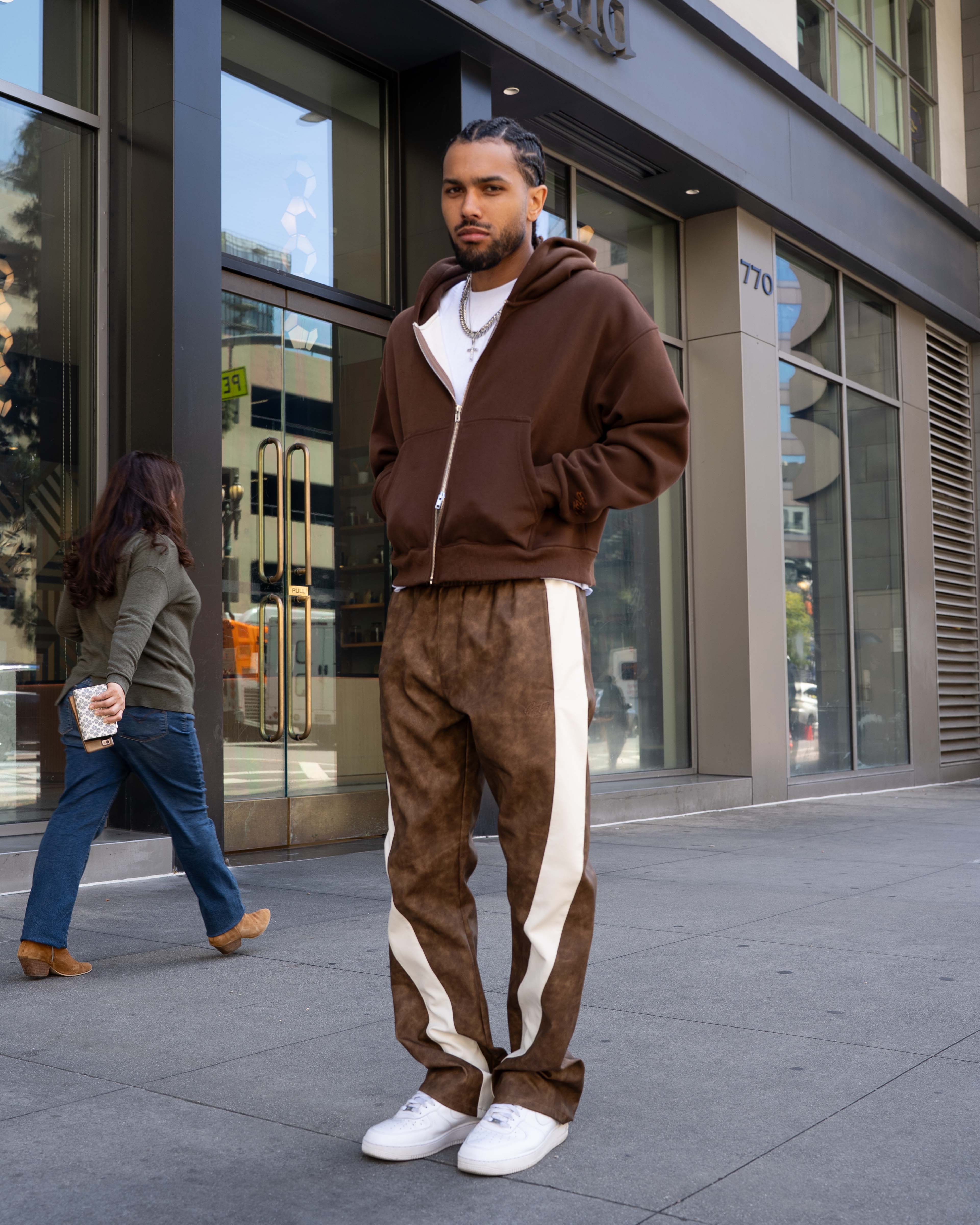 EPTM PU Twisted Pants - Brown EPTM PU Twisted Pants - Brown