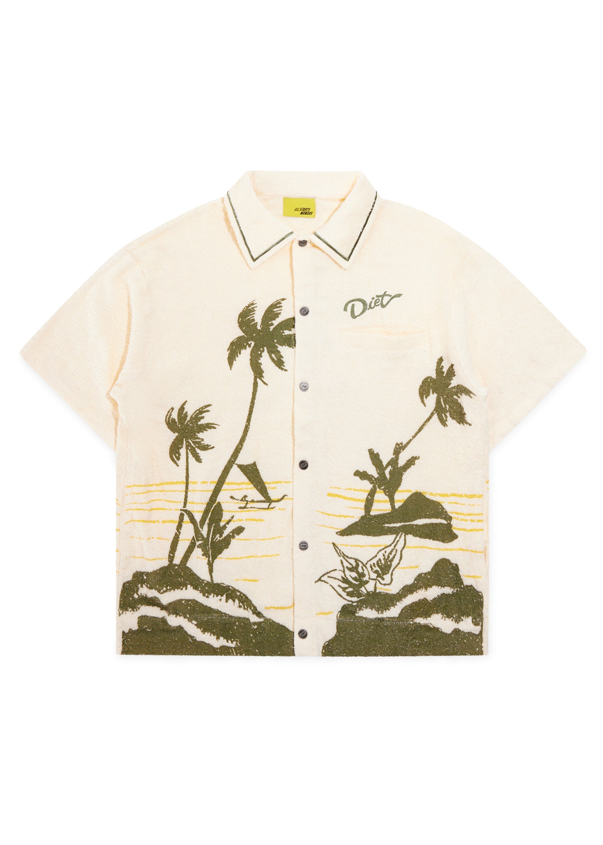 Palm Terry Shirt - Cream/Green Palm Terry Shirt - Cream/Green