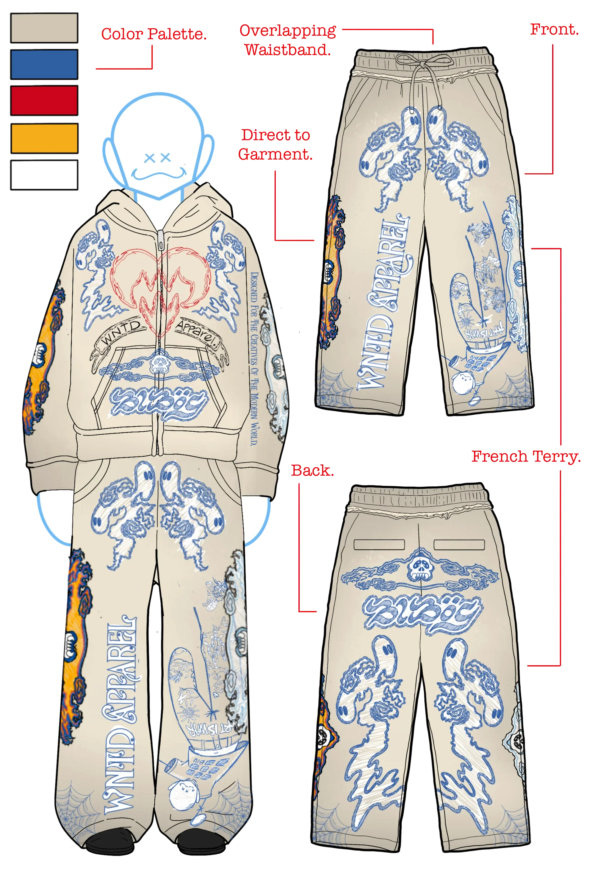 BLU BOY SKETCH SWEATPANTS BLU BOY SKETCH SWEATPANTS