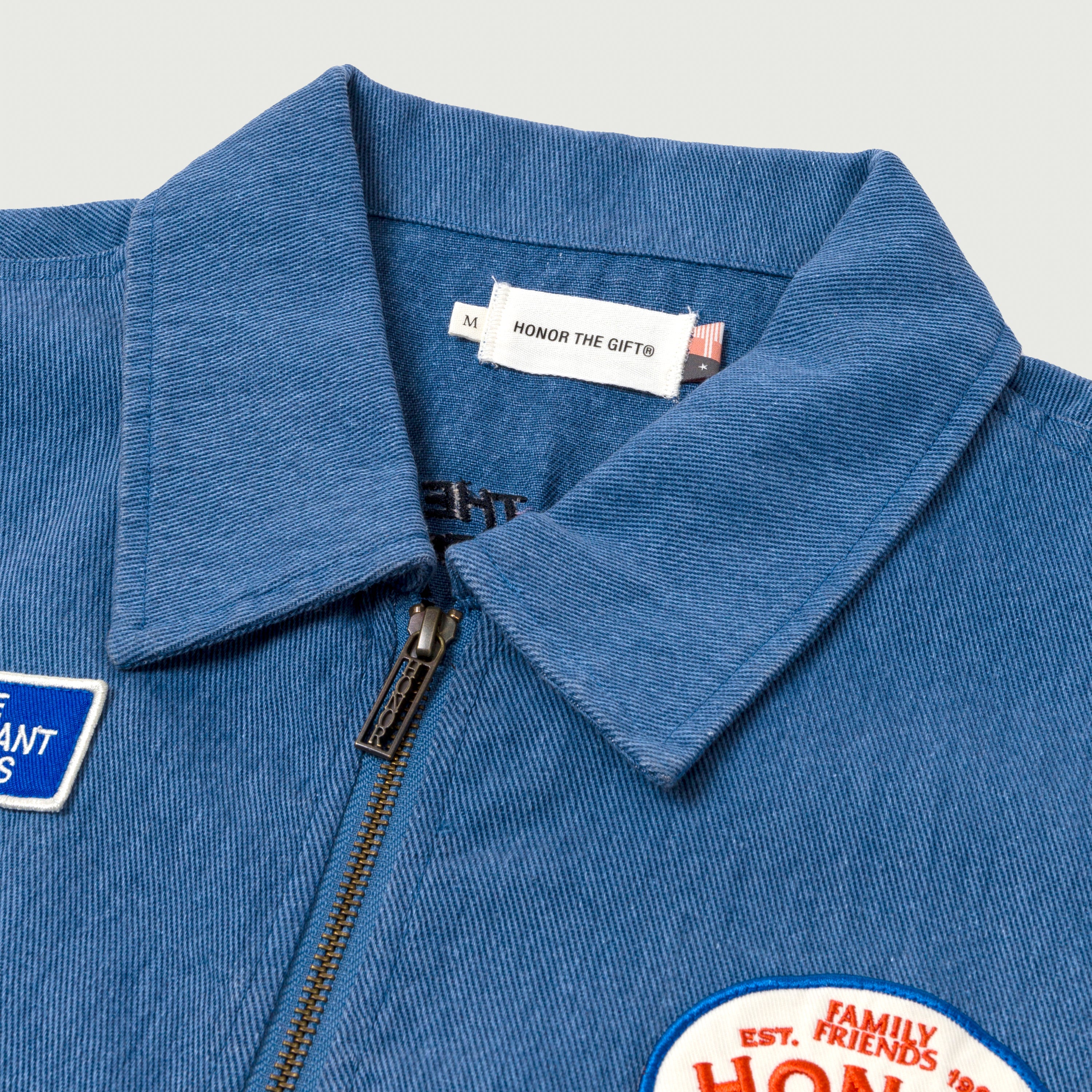 Twill Full Zip Shirt - Blue Twill Full Zip Shirt - Blue