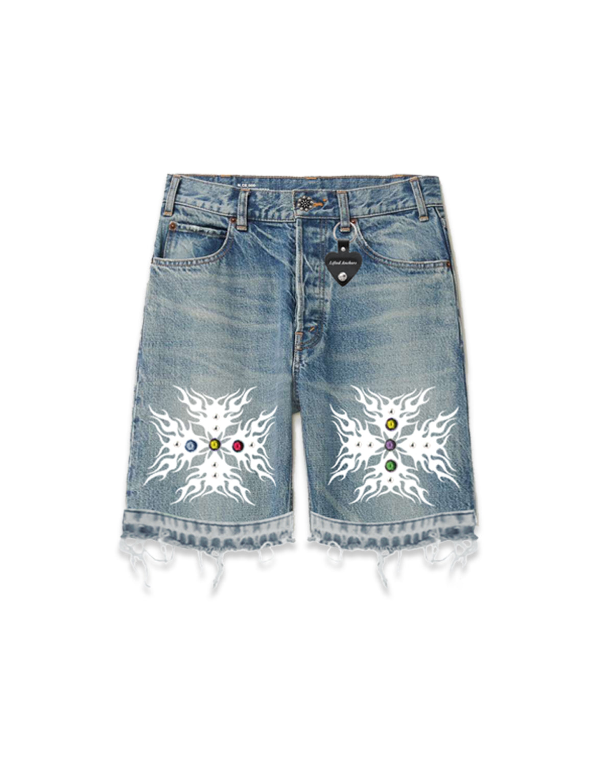 "Taboo" Jeweled Denim Short (Blue) "Taboo" Jeweled Denim Short (Blue)