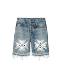 "Taboo" Jeweled Denim Short (Blue) "Taboo" Jeweled Denim Short (Blue)