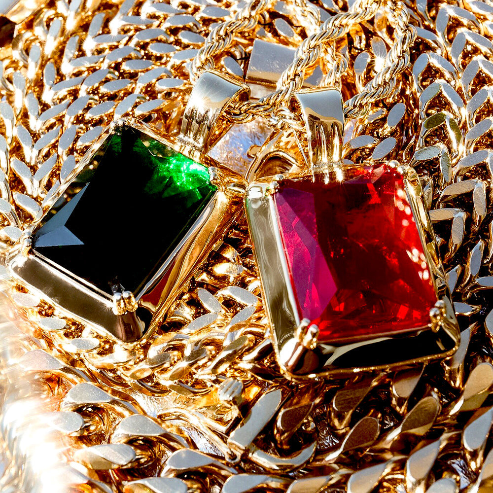 Ruby Necklace Pendant & Rope Chain Ruby Necklace Pendant & Rope Chain