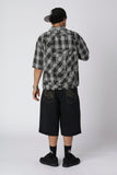 SHORT SLEEVED SHIRT - Black/Grey Tartan SHORT SLEEVED SHIRT - Black/Grey Tartan