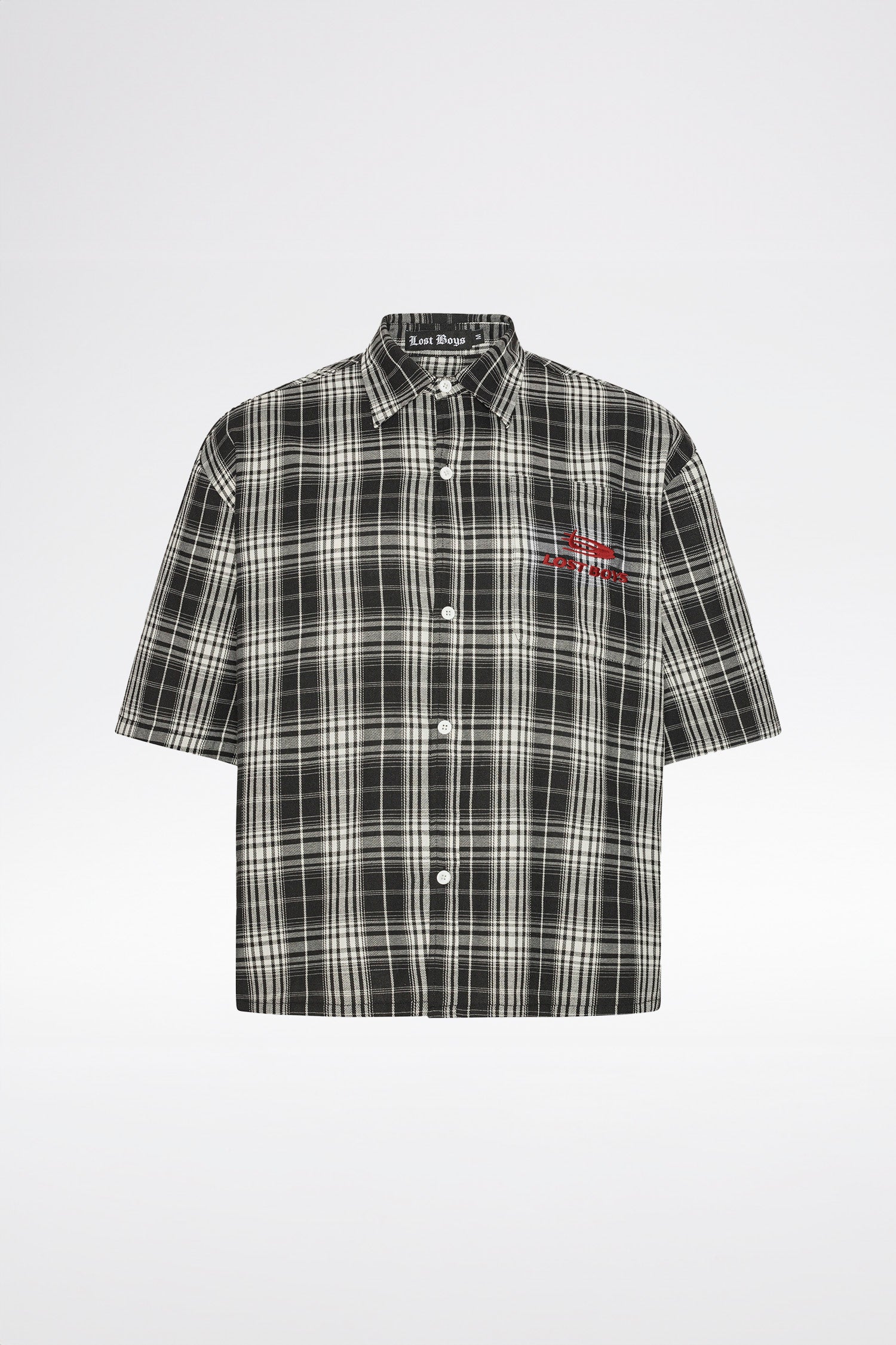 SHORT SLEEVED SHIRT - Black/Grey Tartan SHORT SLEEVED SHIRT - Black/Grey Tartan