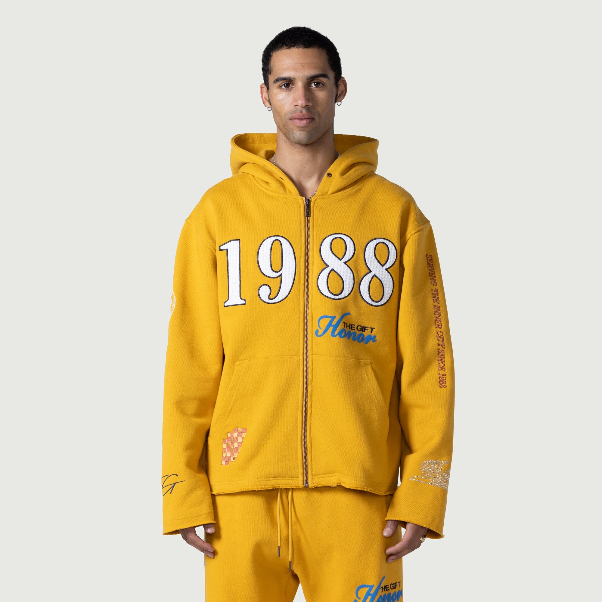 1988 Full Zip Hoodie - Yellow 1988 Full Zip Hoodie - Yellow