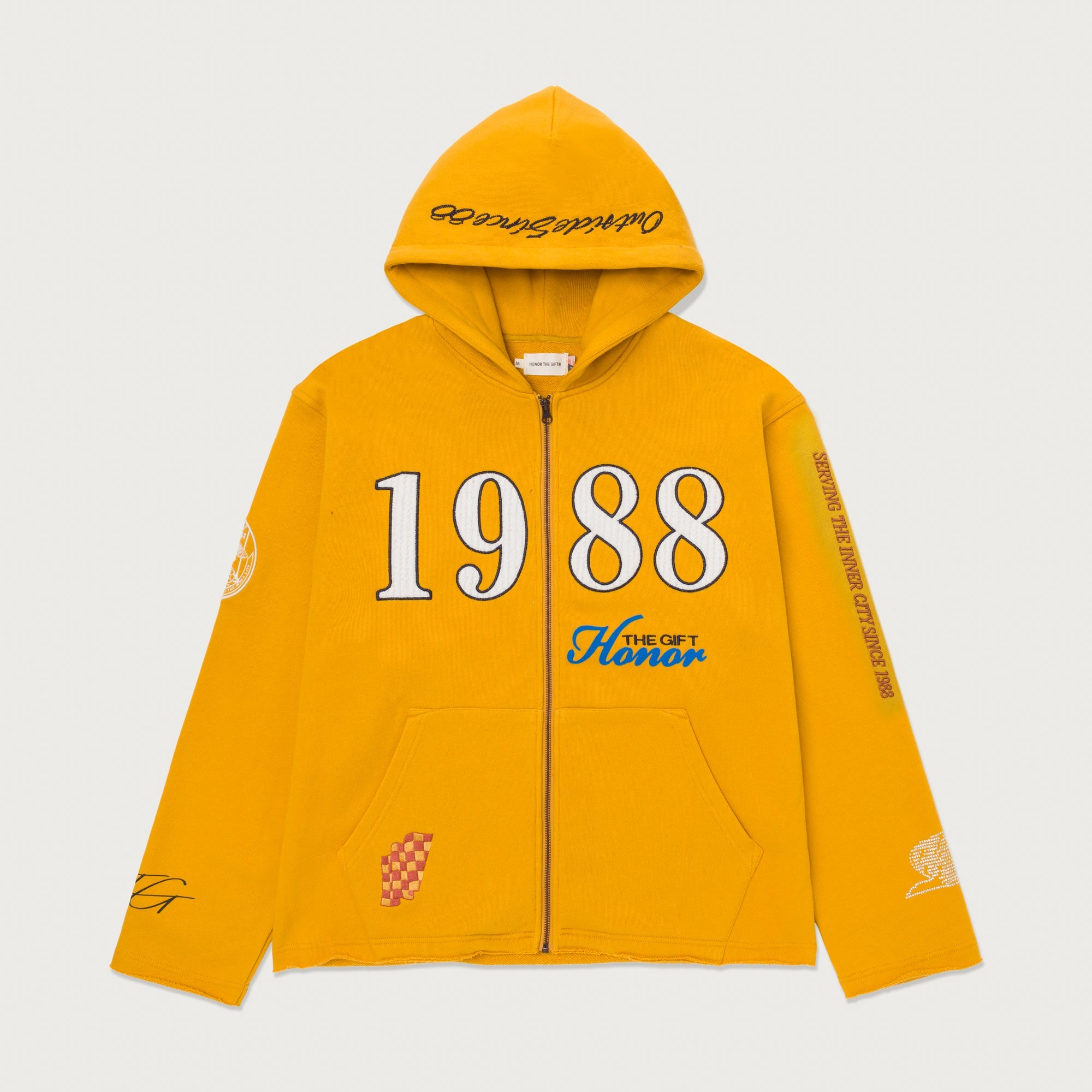 1988 Full Zip Hoodie - Yellow 1988 Full Zip Hoodie - Yellow