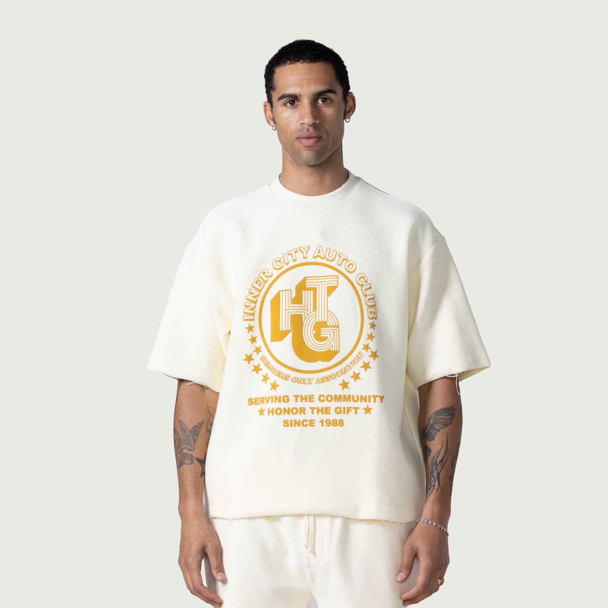 Association Herringbone Crew - White Association Herringbone Crew - White