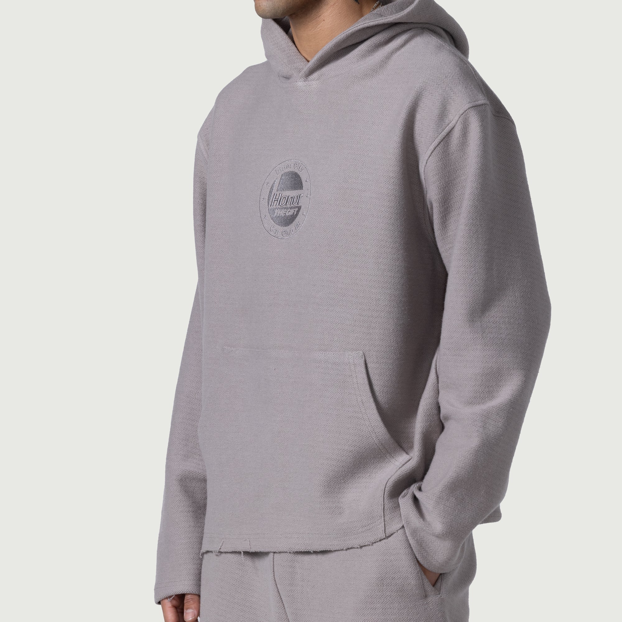 Race Herringbone Hoodie - Stone Race Herringbone Hoodie - Stone