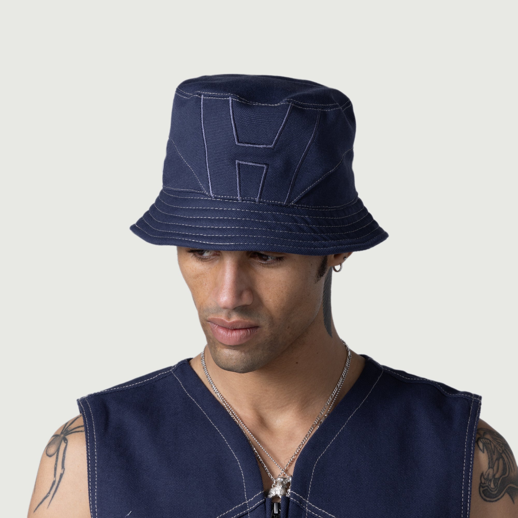 Panel H Bucket Hat - Navy Panel H Bucket Hat - Navy