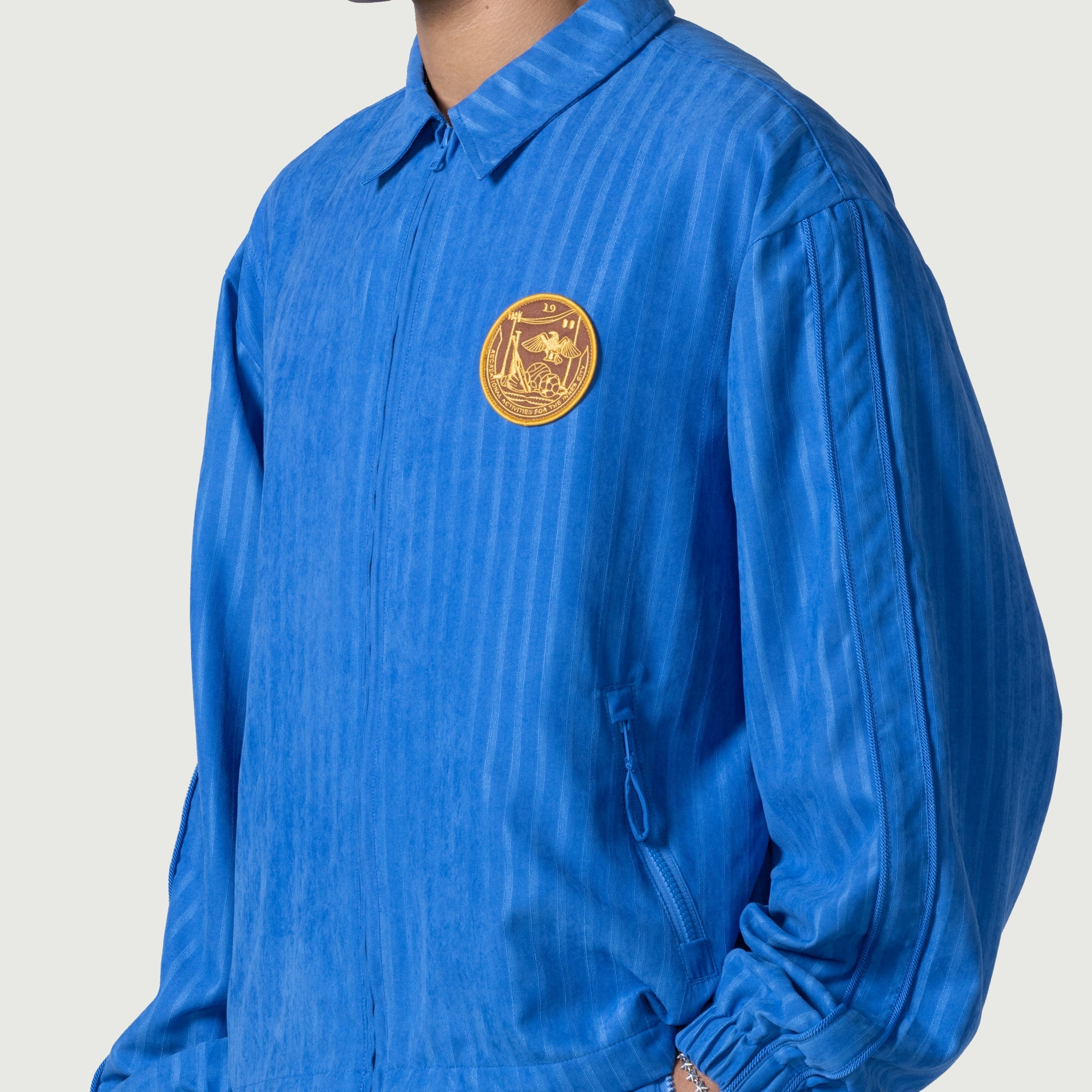 Striped Anorak Jacket - Blue Striped Anorak Jacket - Blue