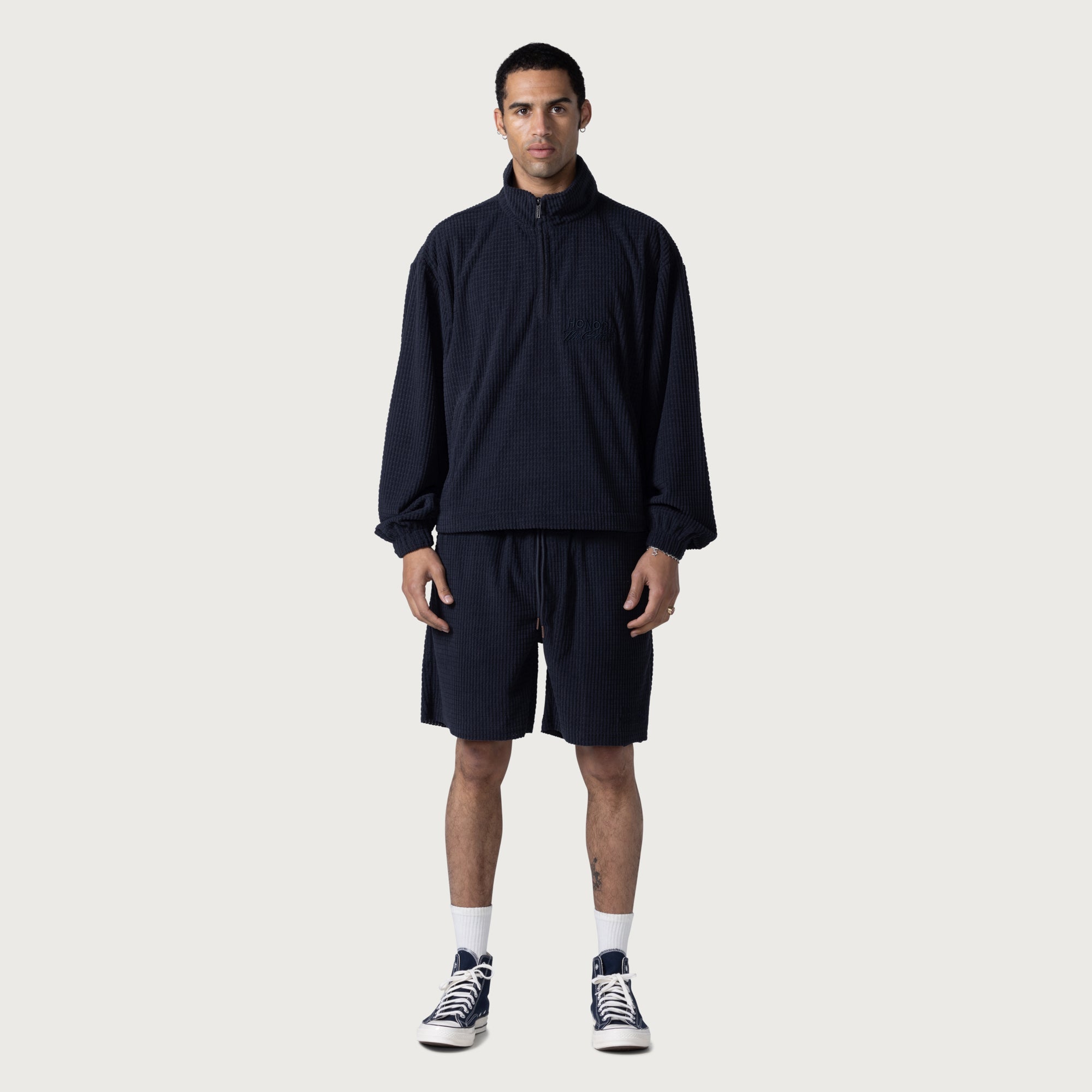 Textured Knit Short - Black Textured Knit Short - Black