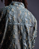 "Balboa" Denim Snakeskin Bomber (Blue) "Balboa" Denim Snakeskin Bomber (Blue)