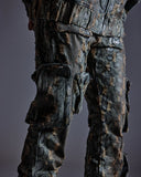 "Ahmanson" Denim Snakeskin Flared Cargo Pant (Blue) "Ahmanson" Denim Snakeskin Flared Cargo Pant (Blue)