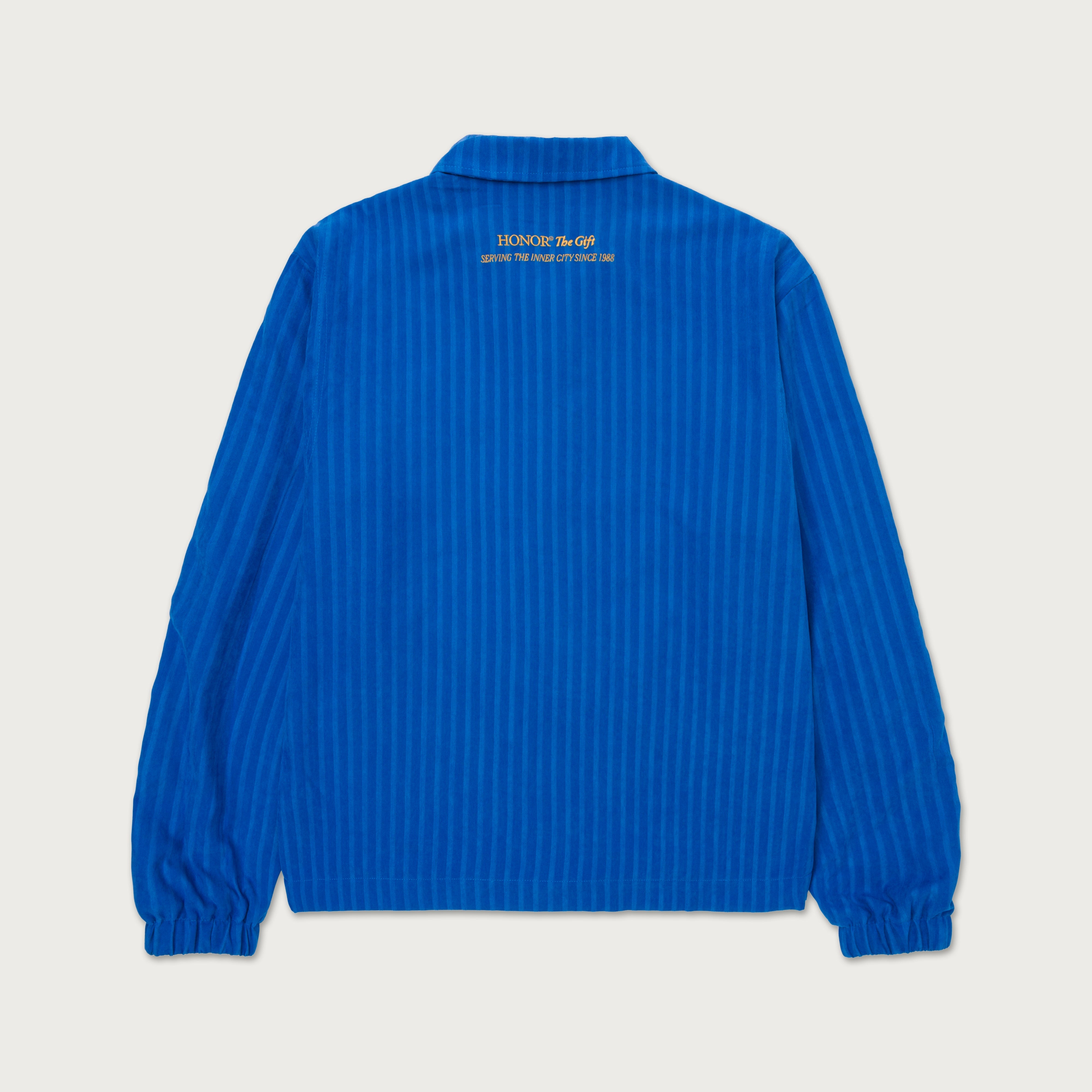 Striped Anorak Jacket - Blue Striped Anorak Jacket - Blue