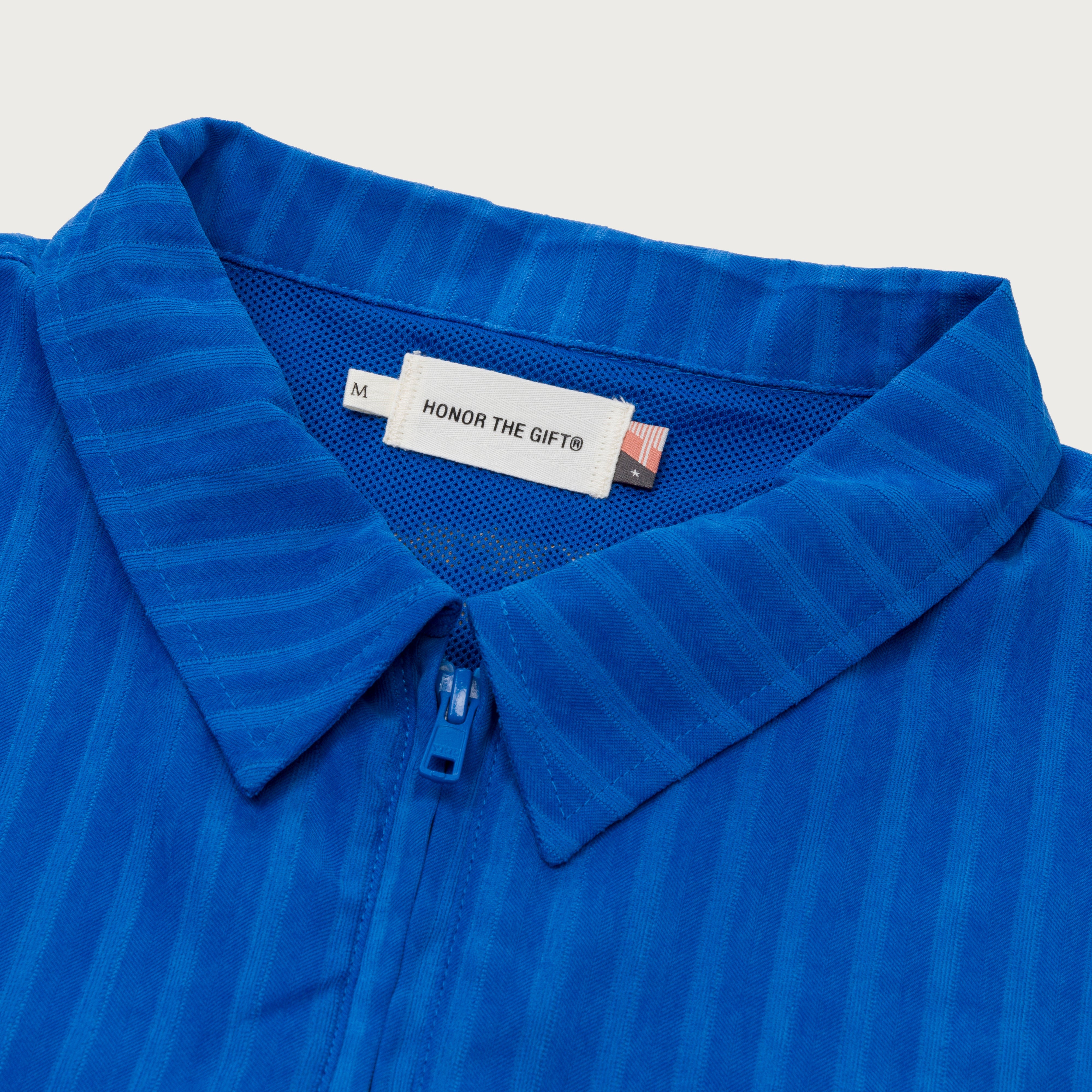 Striped Anorak Jacket - Blue Striped Anorak Jacket - Blue