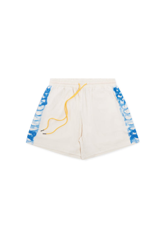 Strokes Linen Short - Cream/Blue