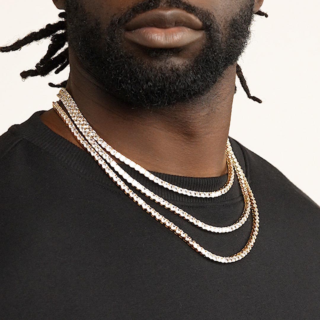 Gold Diamond Tennis Chain 4mm Gold Diamond Tennis Chain 4mm